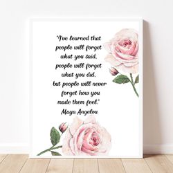 Maya Angelou quote I've learned that people quote Inspirational quotes People will remember how you made them feel Popul