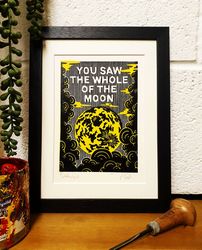 The Waterboys- Whole of the Moon Original Lino Print