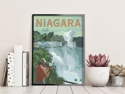Niagara Falls State Park Vintage Style Travel Poster, Niagara Falls Print