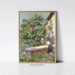 from an austrian valley  rustic country print  vintage landscape painting  garden art print  printable wall art  digital