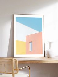 Paris Poster, Geometric Colors by Laura Sanchez, House, Paris Photography, Minimalist, museum quality paper
