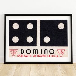 Domino - Matchbox Print - Aesthetic Wall Art - Vintage Eastern Europe Art - Matchbox Wall Poster - Vintage Poster Print