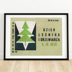 Day of the Forest Worker - Matchbox Print - Aesthetic Wall Art - Vintage Eastern Europe Art - Matchbox Wall Poster - Vin