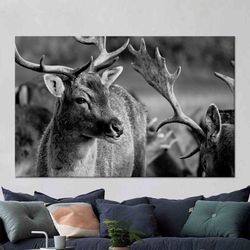 Deer Wildlife Printed, Deer Wall Decor, Animal Wall Decor, Tempered Glass, Framed Canvas, 3D Wall Art, Personalized Gift