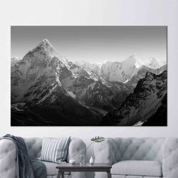 Everest Base Camp Art, Himalaya Wall Decor, Everest Landscape Art, Gift For Him, Tempered Glass, Framed Wall Art, 3D Can