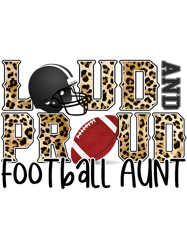 Loud Proud Football Aunt Leopard Print Cheetah Pattern