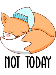 Not Today Sweet Sleep Fox Baby Tail Funny