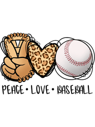 Peace Love Baseball Mom Leopard Print Cheetah Pattern