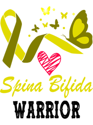 Spina Bifida Warrior Yellow Ribbon Butterflies
