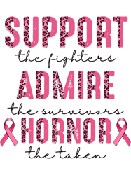 Support The Fighters Admire The Survivors Breast Cancer