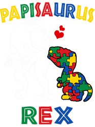 Papisaurus Autism Awareness Fathers Day Daddy Dinosaur Papi, Png, Png For Shirt, Png Files For Sublimation, Digital Down