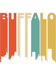 Retro Buffalo New York Cityscape Downtown Skyline, Png, Png For Shirt, Png Files For Sublimation, Digital Download,