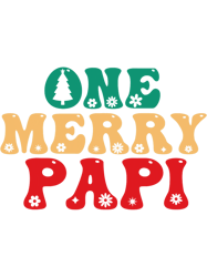 Retro Christmas One Merry Papi Family Matching Xmas, Png, Png For Shirt, Png Files For Sublimation, Digital Download,