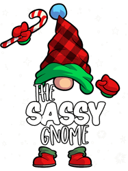 Sassy Gnome Red Buffalo Plaid Matching Family Christmas, Png, Png For Shirt, Png Files For Sublimation, Digital Download