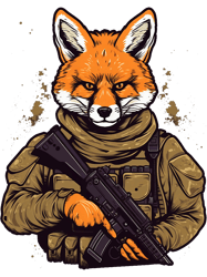 Soldier Fox Army Military Fox, Png, Png For Shirt, Png Files For Sublimation, Digital Download,