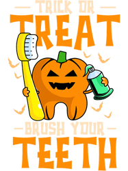trick or treat brush your teeth jack o lantern halloween, png, png for shirt, png files for sublimation, digital downloa