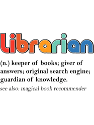 Vintage Librarian Definition Keeper of Books Back to School, Png, Png For Shirt, Png Files For Sublimation, Digital Down