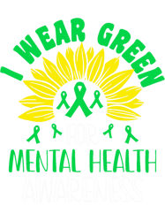 Wear Green For Mental Health Awareness Matters Sunflower, Png, Png For Shirt, Png Files For Sublimation, Digital Downloa