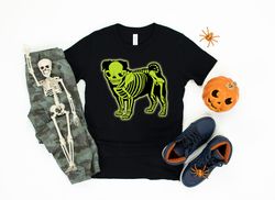 pug skeleton shirt  halloween shirt  happy halloween  trick or treat  pug lover gift  cute funny pugs  all saints day ta