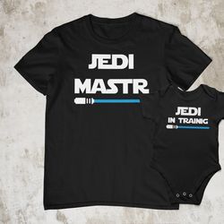 Dad son Jedi master and Jedi in training, Matching father son shirts Matching family family shirts Jedi master shirt Jed