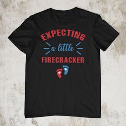 expecting a little firecracker 4th of july pregnancy t shirt, funny 4th of july shirt mom to be baby shower gift for mom