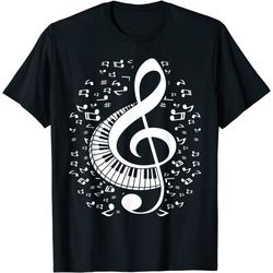 Treble Clef Keyboard Classical Music Notes Pianist Piano T-Shirt