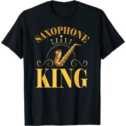 mens saxophone king shirt funny saxophone player jazz saxophonist t-shirt