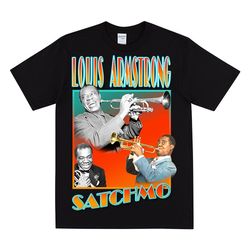 louis armstrong homage t-shirt, for jazz lovers, what a wonderful world, vintage louis armstrong t shirt, inspired by ja