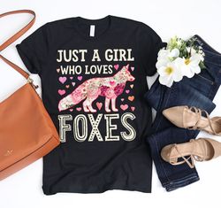 Just a Girl Who Loves Foxes Shirt  Fox Shirt  Fox Gifts  Flower Shirt  Floral Design  Fox Lover  Spirit Animal  Tank Top