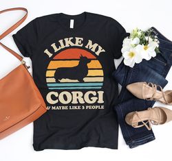I Like My Corgi Sunset Retro Shirt  Corgi Shirt  Corgi Gifts  Gift for Corgi Owner  Corgi Lover Shirts  Corgi Design  Ta