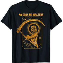 No Gods No Masters Satanic Evil Baphomet Tarot Death Satan T-Shirt