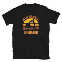 Retro Sunset Heavy Equipment Operator T-Shirt
