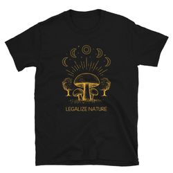 Retro Sunset Shrooms Legalize Nature Unisex T-Shirt