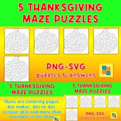Thanksgiving Maze Puzzles