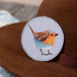 Embroidery Kit Robin Brooch Panna JK-2166