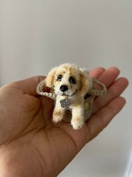 Miniature Labrador retriever dog sculpture art custom memory gift pet replica dollhouse decor Blythe doll friend