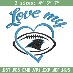 Love My Carolina Panthers embroidery design, Panthers embroidery, NFL embroidery, sport embroidery, embroidery design.