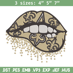 New Orleans Saints dripping lips embroidery design, New Orleans Saints embroidery, NFL embroidery, logo sport embroidery
