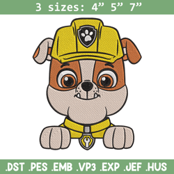 Rubble dog Embroidery Design, Paw patrol Embroidery, Embroidery File, Anime Embroidery, Anime shirt, Digital download.