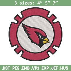 Arizona Cardinals Poker Chip Ball embroidery design, Cardinals embroidery, NFL embroidery, logo sport embroidery.