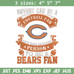 Chicago Bears Fan embroidery design, Chicago Bears embroidery, NFL embroidery, sport embroidery, embroidery design.
