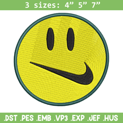 Emoji smile swoosh embroidery design, Emoji embroidery, logo design, embroidery file, logo shirt, Digital download