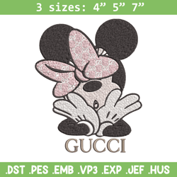 Minnie mouse Embroidery Design, Gucci Embroidery, Brand Embroidery, Logo shirt, Embroidery File, Digital download
