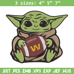 Baby Yoda Washington Commanders embroidery design, Commanders embroidery, NFL embroidery, logo sport embroidery.