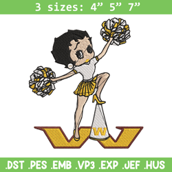 Cheer Betty Boop Washington Commanders embroidery design, Commanders embroidery, NFL embroidery, logo sport embroidery.