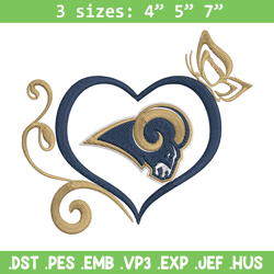 Los Angeles Rams Heart embroidery design, Rams embroidery, NFL embroidery, logo sport embroidery, embroidery design.
