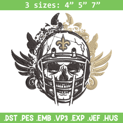 New Orleans Saints Skull Helmet embroidery design, New Orleans Saints embroidery, NFL embroidery, sport embroidery.