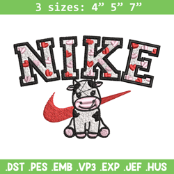 Nike cute cow Embroidery Design, Brand Embroidery, Nike Embroidery, Embroidery File, Logo shirt, Digital download
