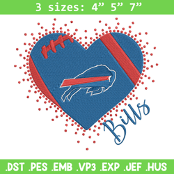 Buffalo Bills Heart embroidery design, Buffalo Bills embroidery, NFL embroidery, sport embroidery, embroidery design. (4