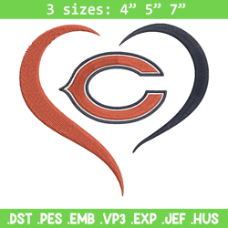 Chicago Bears Heart embroidery design, Chicago Bears embroidery, NFL embroidery, sport embroidery, embroidery design (2)